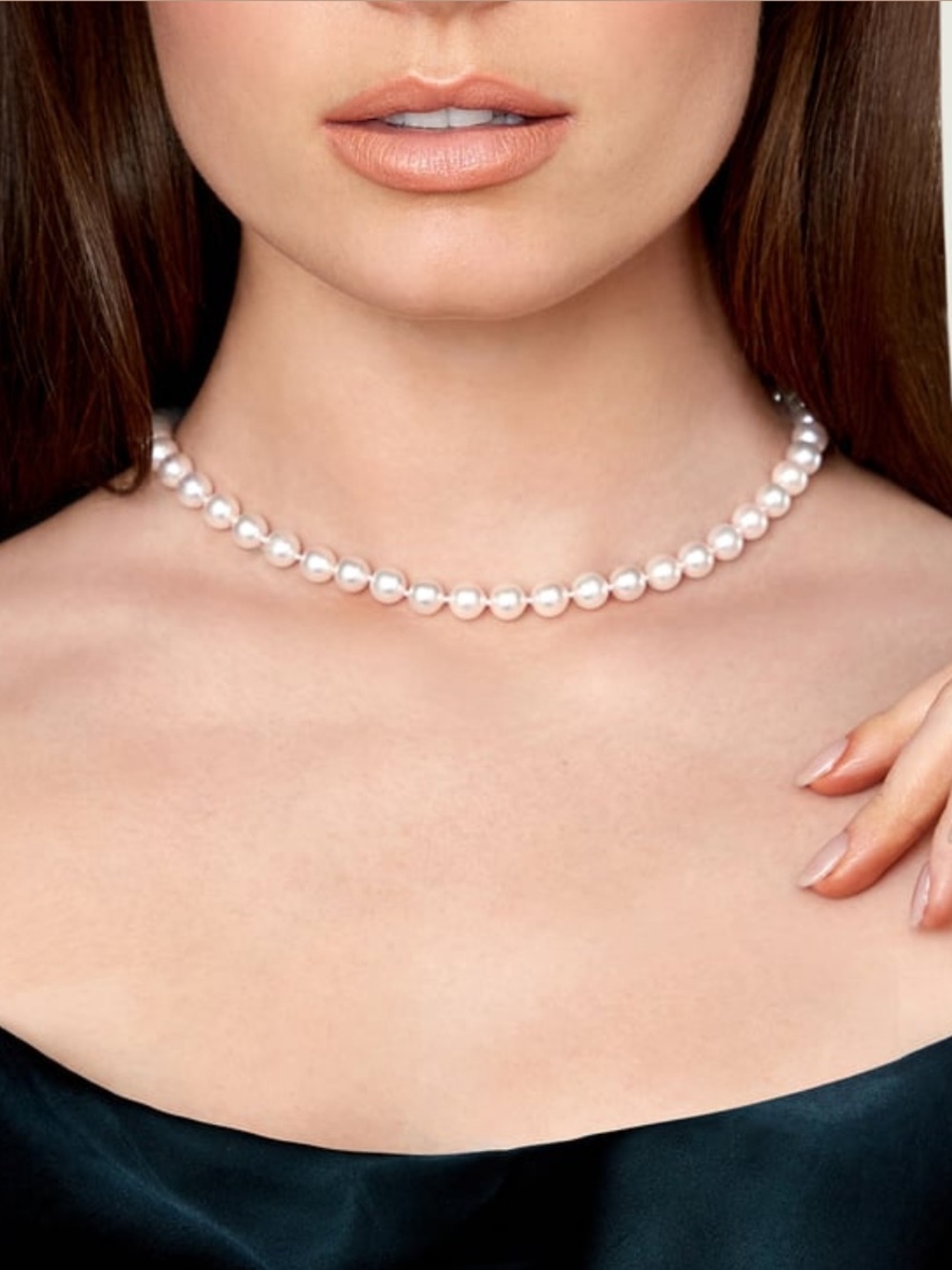 LaRegis 7.0-8.0mm Japanese Akoya Pearl Necklace - White
